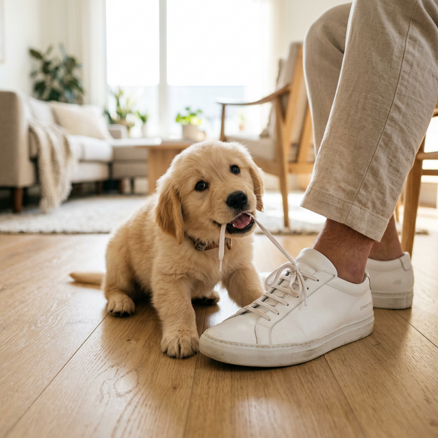 ¿Tu cachorro muerde tus pies y tobillos? 3 Pasos para pararlo